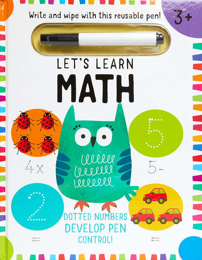 Let's Learn: First Math Skills (Write and Wipe) Hardcover Book