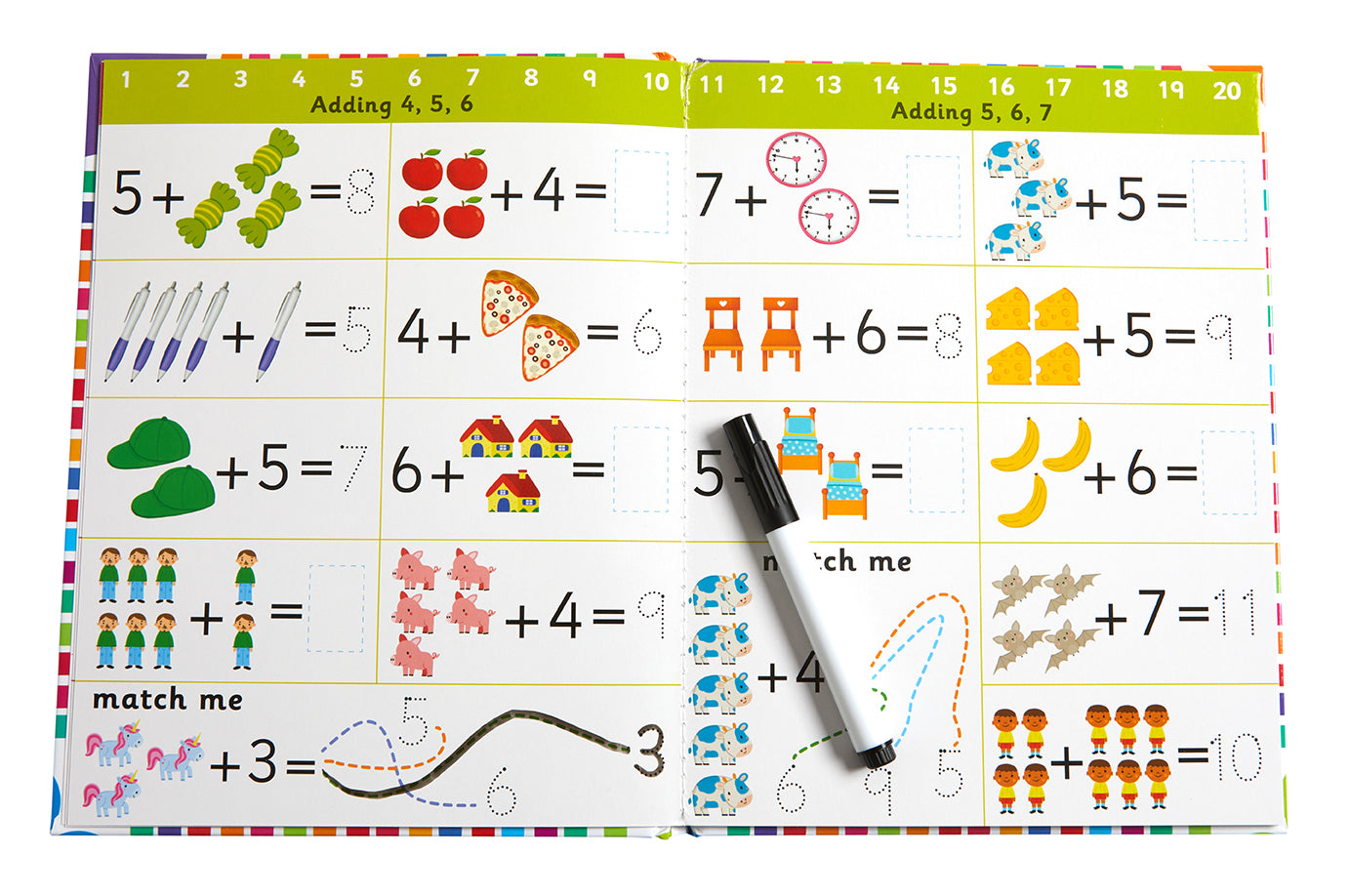 Let's Learn: First Math Skills (Write and Wipe) Hardcover Book