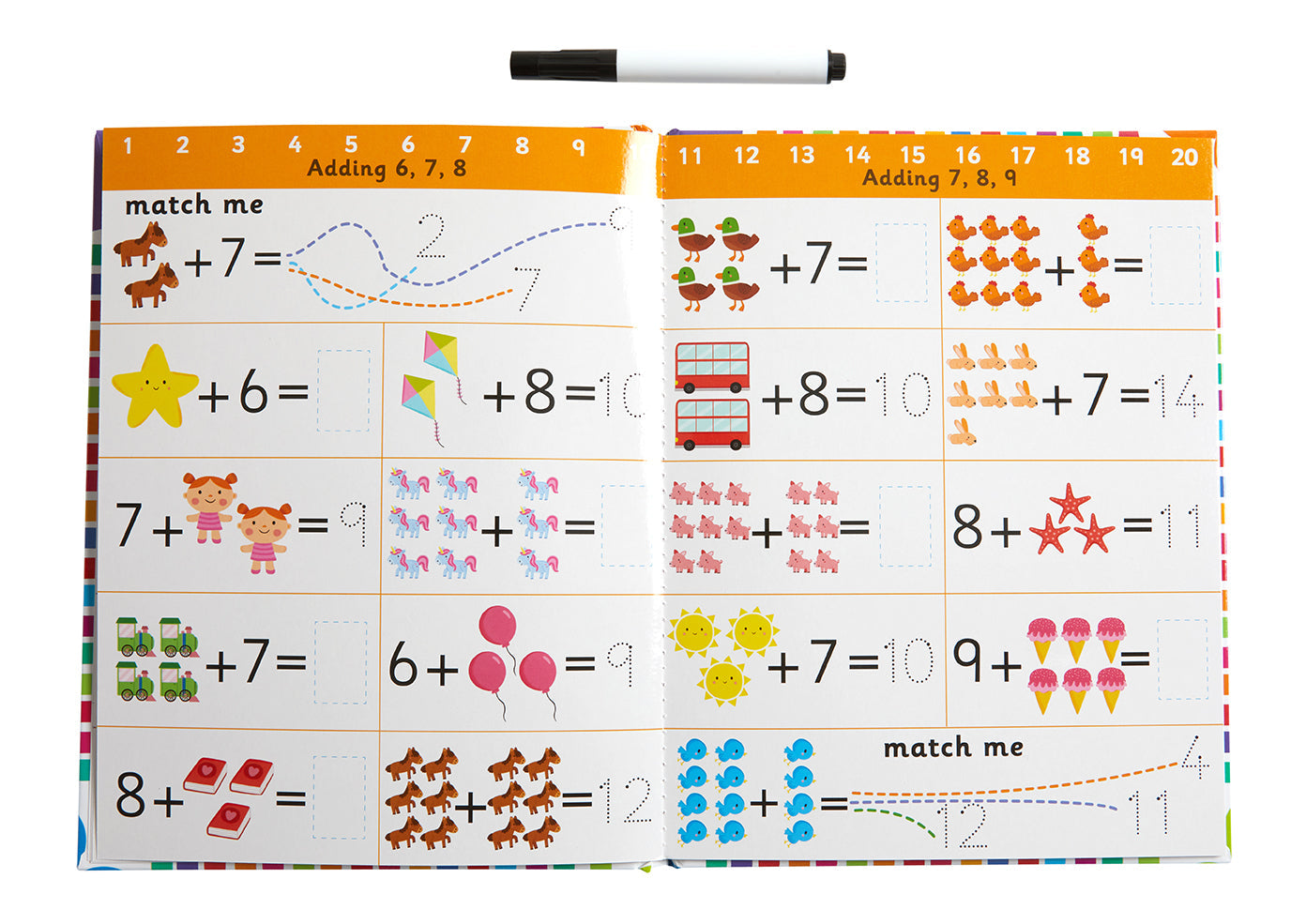 Let's Learn: First Math Skills (Write and Wipe) Hardcover Book