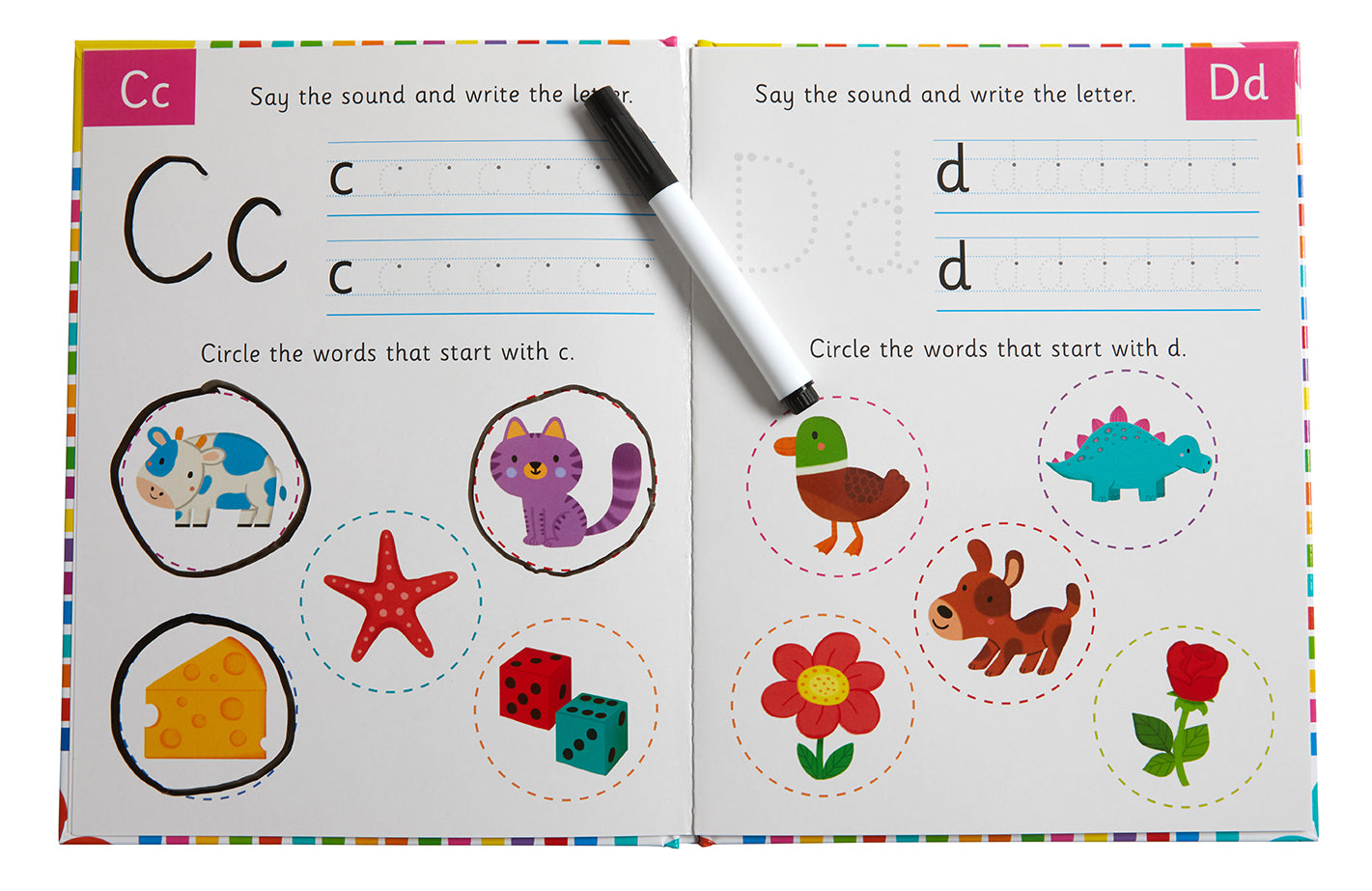 Let's Learn: First Alphabet Skills (Write and Wipe) Hardcover Book