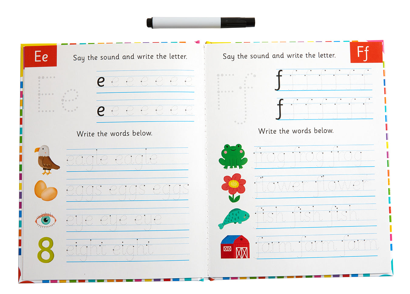 Let's Learn: First Alphabet Skills (Write and Wipe) Hardcover Book