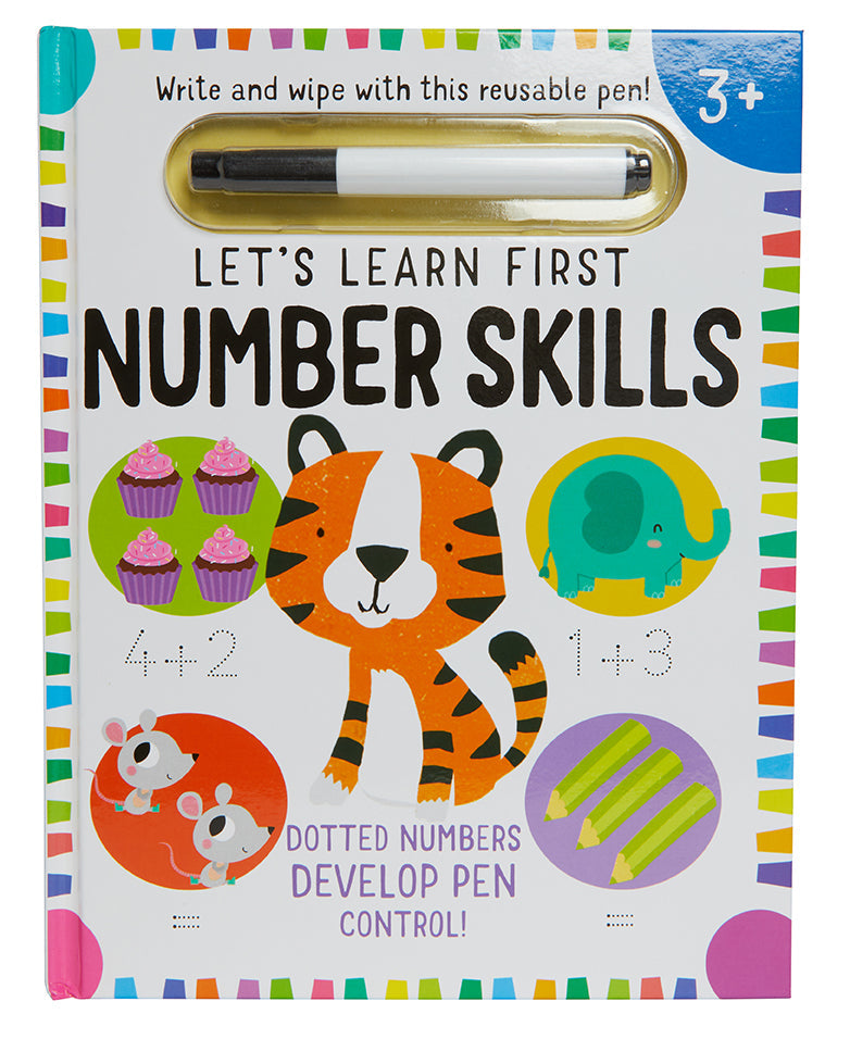 Let's Learn: First Number Skills (Write and Wipe) Hardcover Book