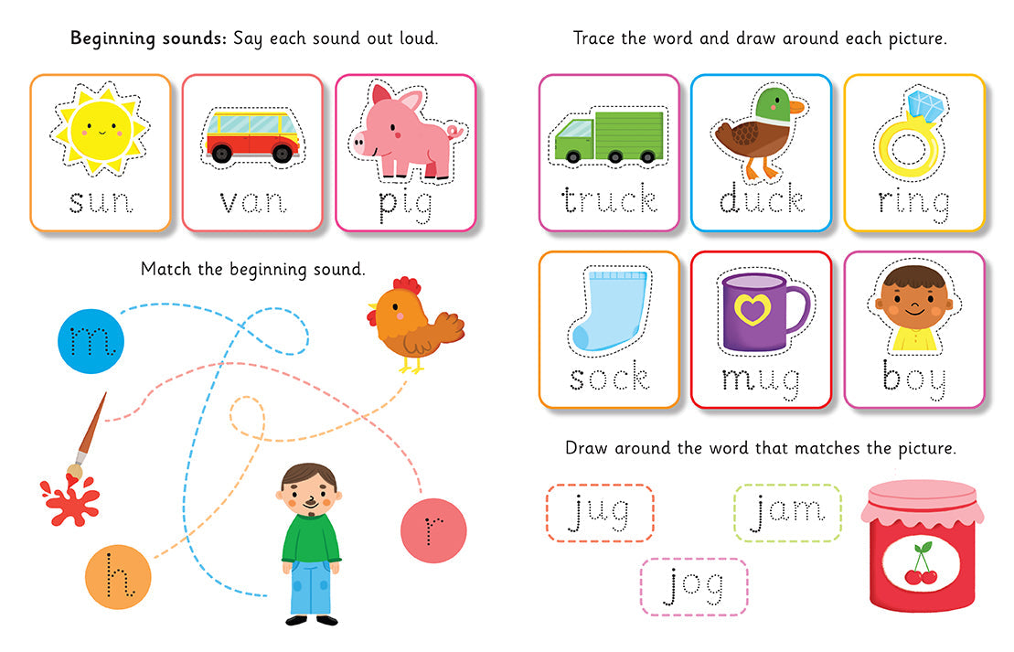 Let's Learn: First Phonics (Write and Wipe) Hardcover Book