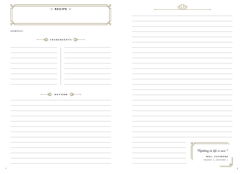 The Official Downton Abbey Mrs. Patmore's Recipe Journal Flexibound Book
