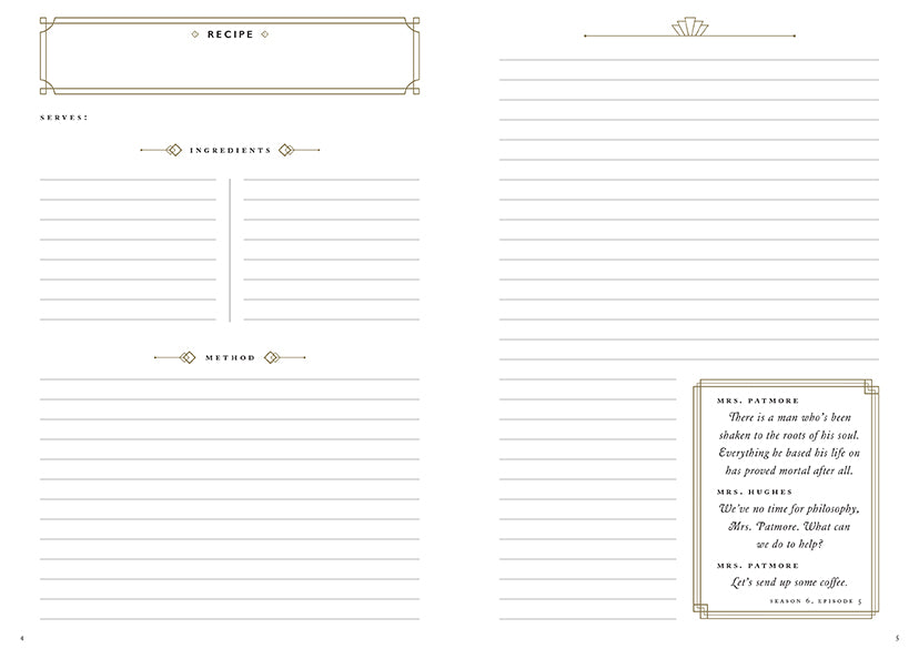 The Official Downton Abbey Mrs. Patmore's Recipe Journal Flexibound Book
