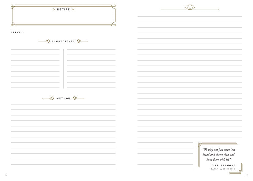 The Official Downton Abbey Mrs. Patmore's Recipe Journal Flexibound Book
