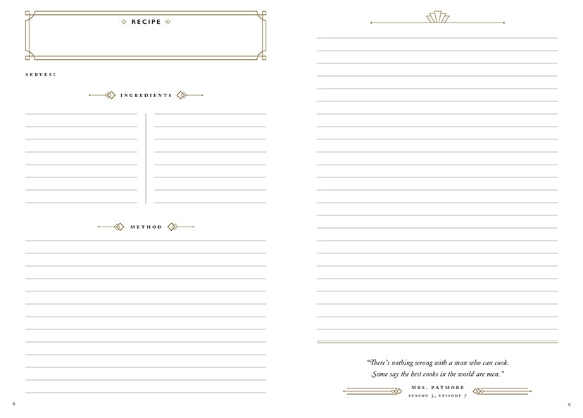 The Official Downton Abbey Mrs. Patmore's Recipe Journal Flexibound Book