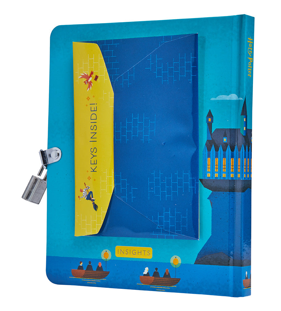 Harry Potter: Hogwarts Castle at Night Lock & Key Diary Hardcover Book