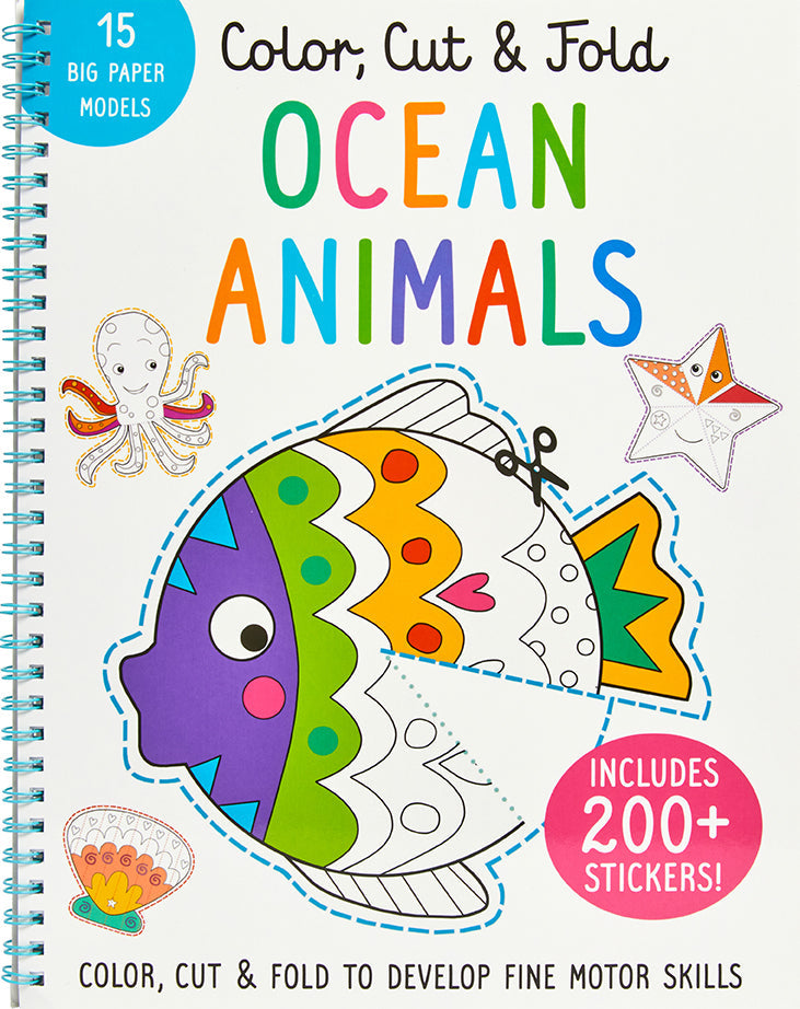 Color, Cut, and Fold: Ocean Animals Softcover Book