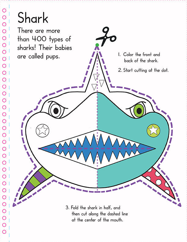 Color, Cut, and Fold: Ocean Animals Softcover Book