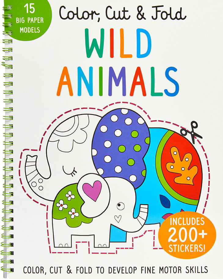 Color, Cut, and Fold: Wild Animals Softcover Book