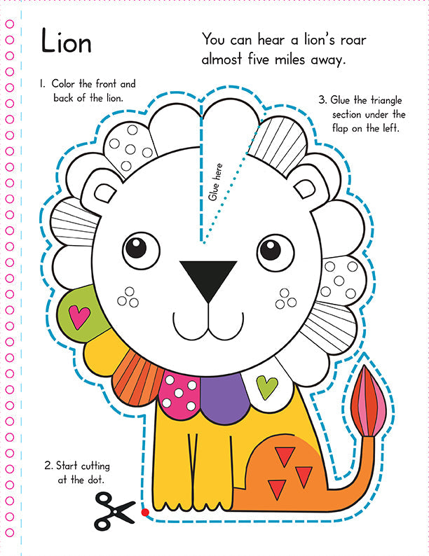 Color, Cut, and Fold: Wild Animals Softcover Book
