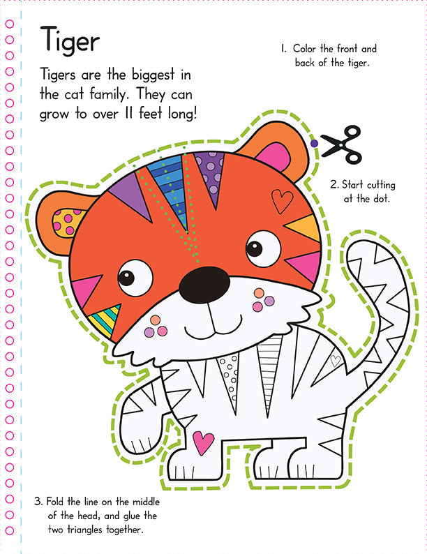 Color, Cut, and Fold: Wild Animals Softcover Book