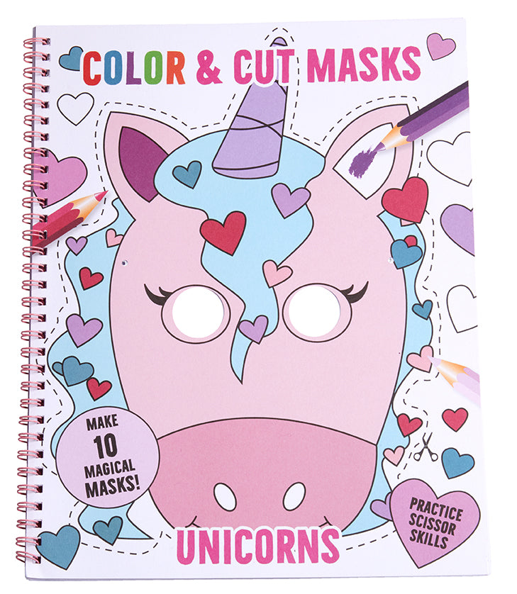 Color & Cut Masks: Unicorns Softcover Book