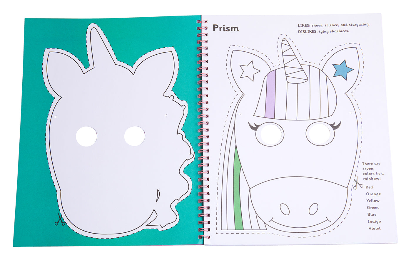 Color & Cut Masks: Unicorns Softcover Book