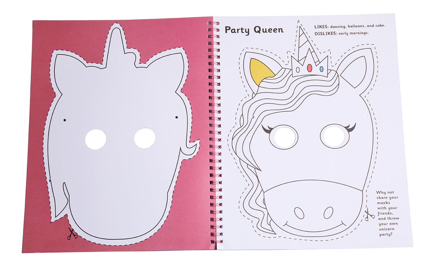 Color & Cut Masks: Unicorns Softcover Book