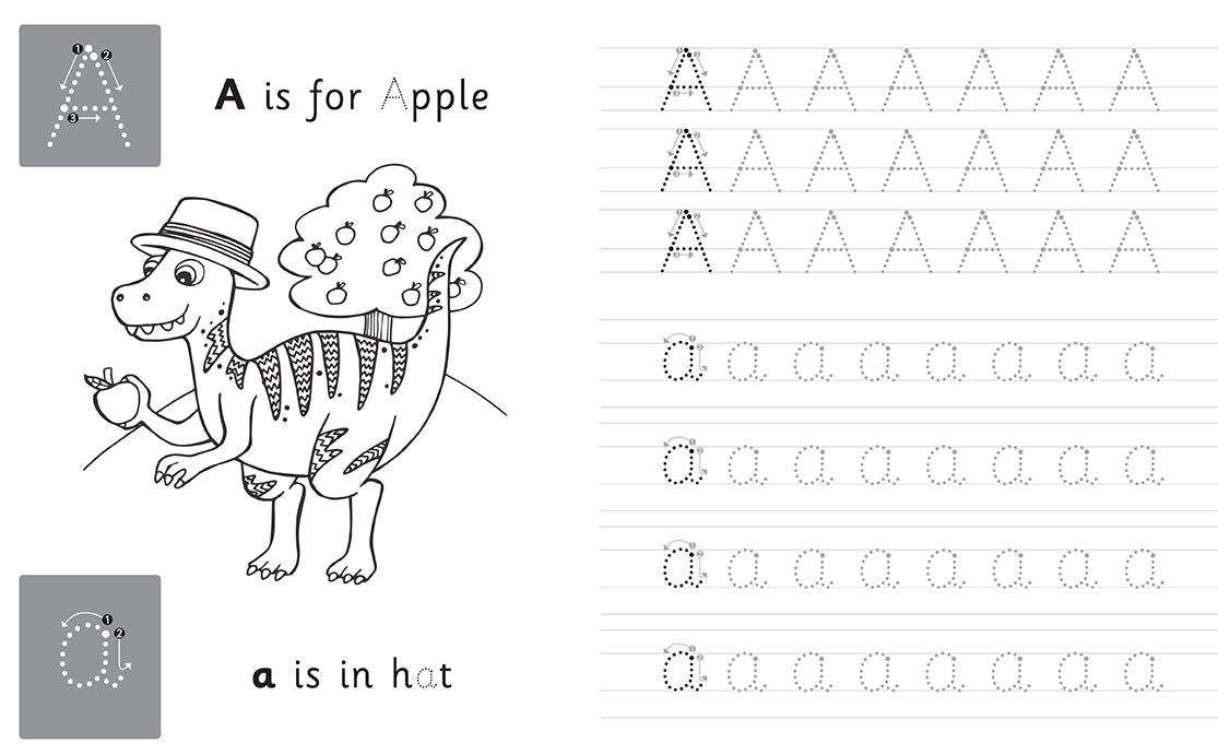 Trace & Learn Handwriting Practice: Dinosaur Softcover Book