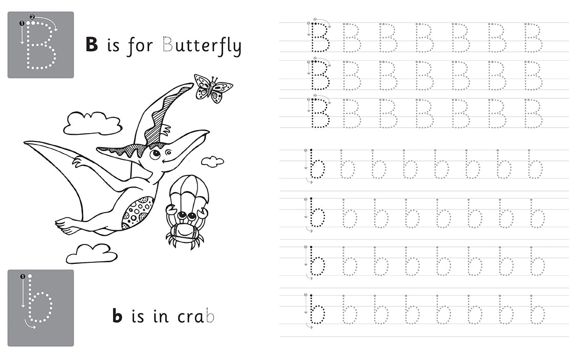 Trace & Learn Handwriting Practice: Dinosaur Softcover Book