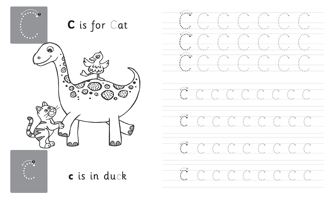 Trace & Learn Handwriting Practice: Dinosaur Softcover Book