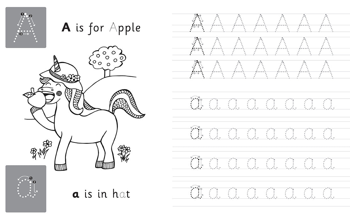 Trace & Learn Handwriting Practice: Unicorn Softcover Book