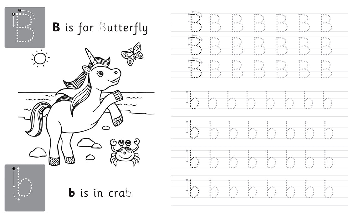 Trace & Learn Handwriting Practice: Unicorn Softcover Book