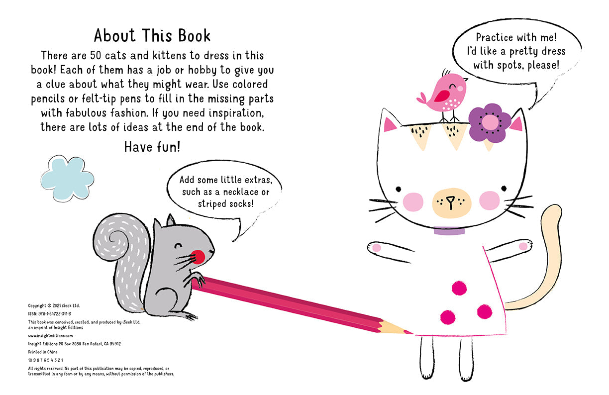 Design and Draw 50 Cat Outfits Softcover Book