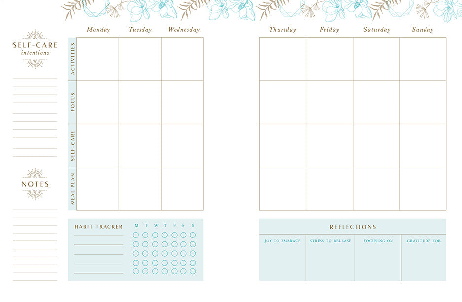 Self-Care 12-Month Undated Planner Hardcover Book