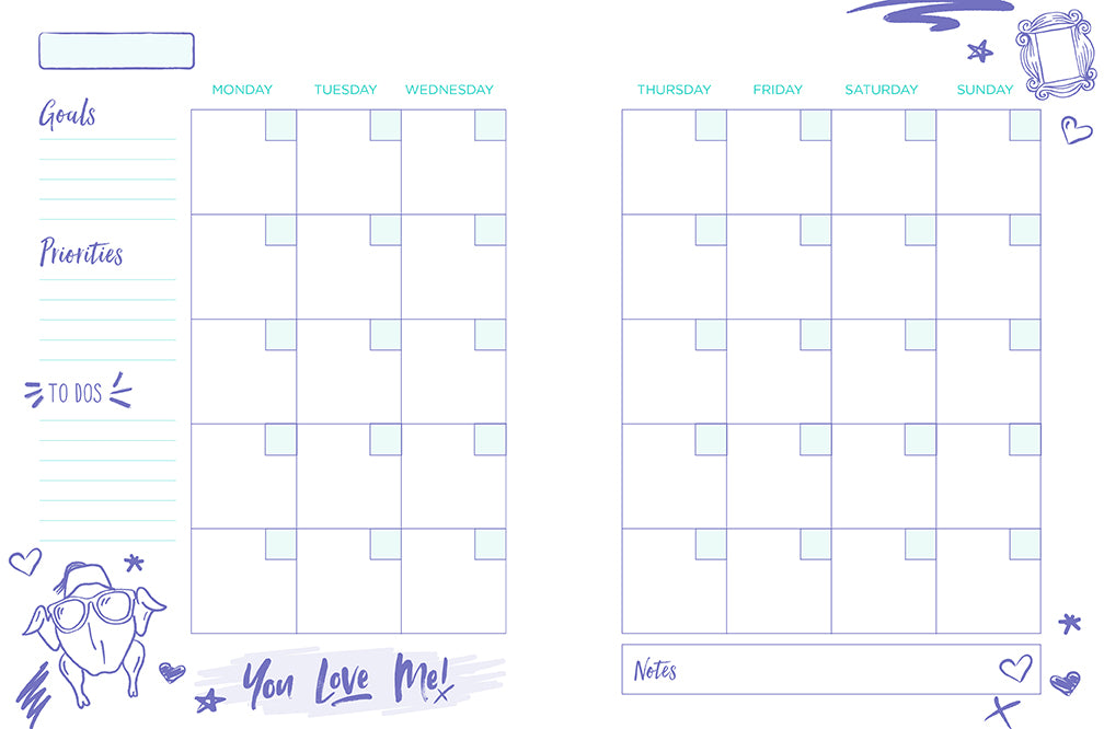 Friends: 12-Month Undated Planner Hardcover Book