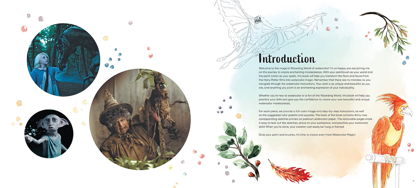 Harry Potter: Watercolor Magic: Flora & Fauna Hardcover Book