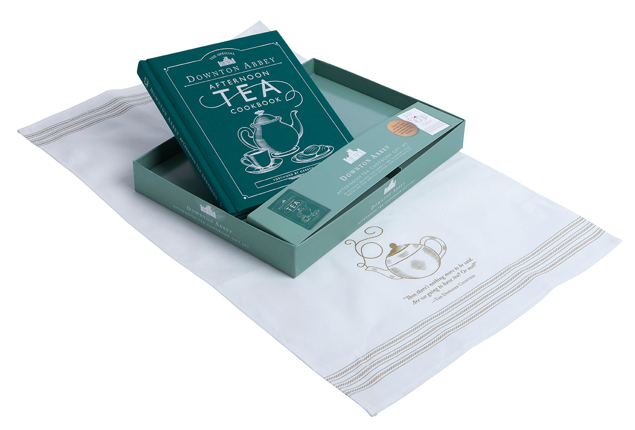 The Official Downton Abbey Afternoon Tea Cookbook - Gift Set (Book + Tea Towel) Hardcover Book