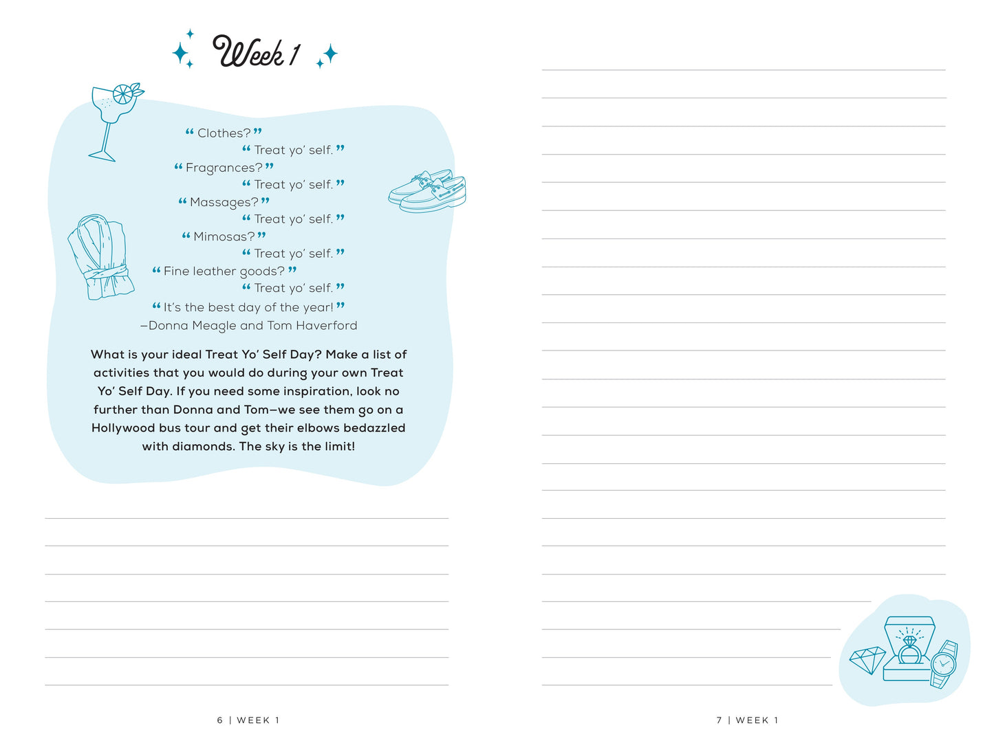 Parks and Recreation: The Treat Yo' Self Guided Journal Hardcover Book