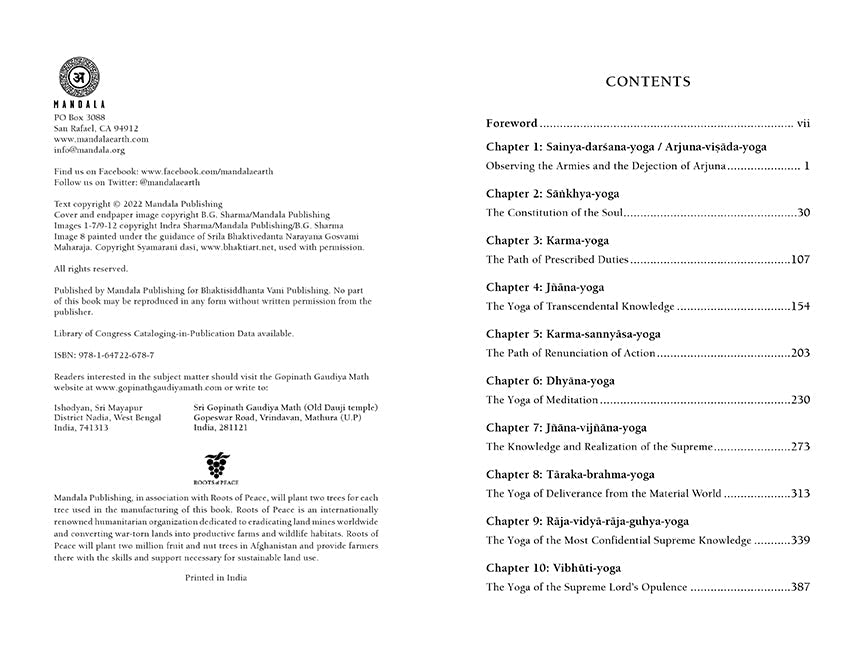 Bhagavad Gita: The Song of God Hardcover Book