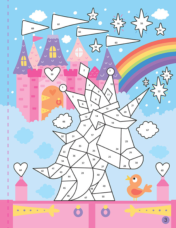 Mindful Sticker By Number: Unicorns Softcover Book