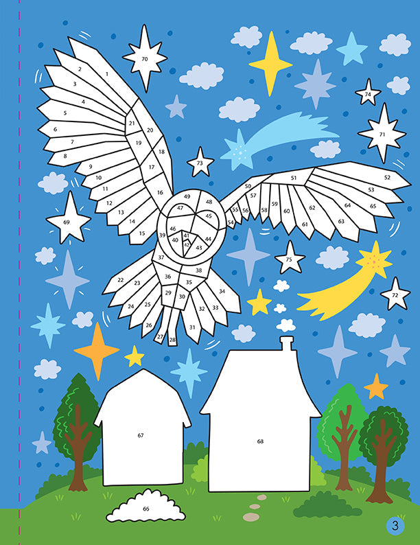 Mindful Sticker By Number: Animals Softcover Book