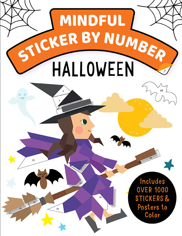 Mindful Sticker By Number: Halloween Softcover Book