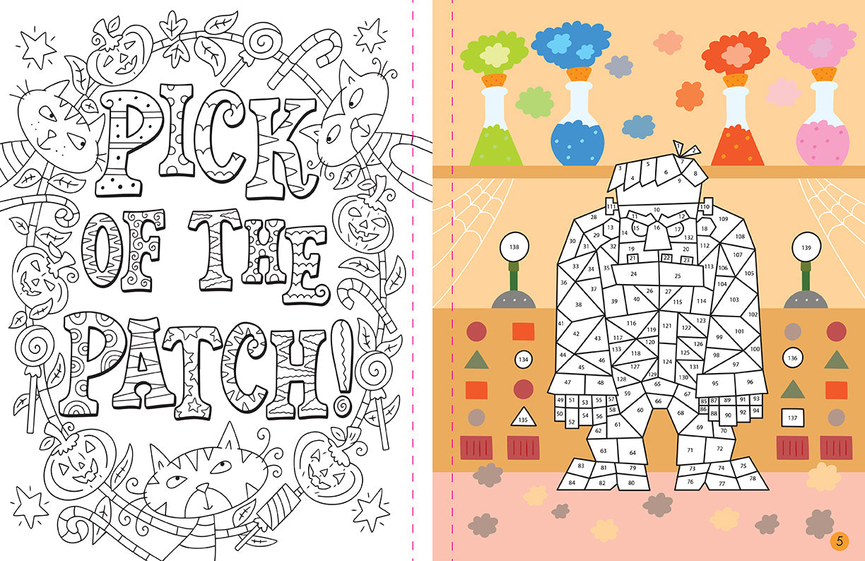 Mindful Sticker By Number: Halloween Softcover Book