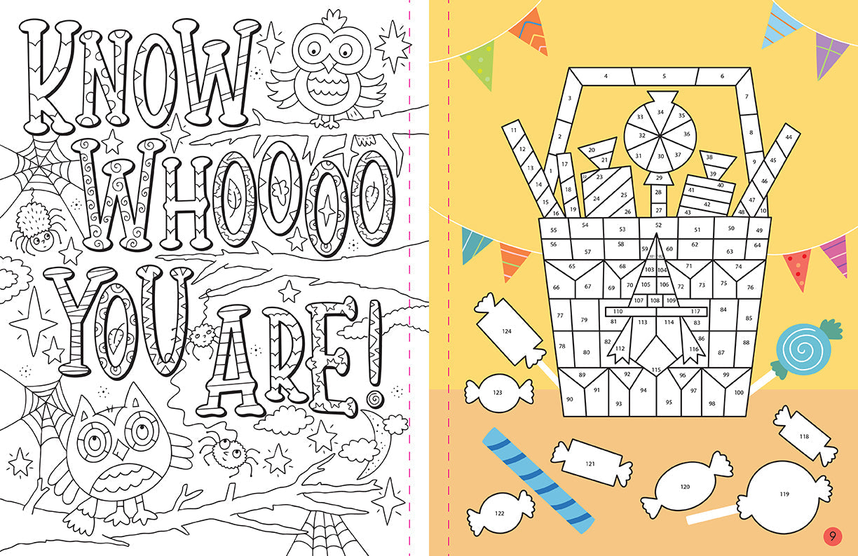 Mindful Sticker By Number: Halloween Softcover Book