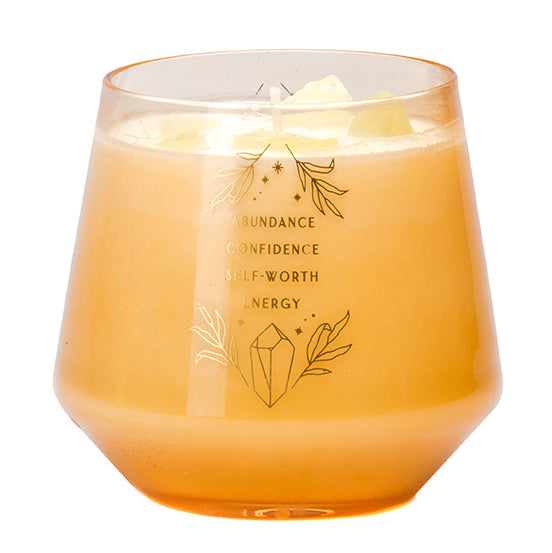 Citrine Crystal Healing Scented Glass Candle