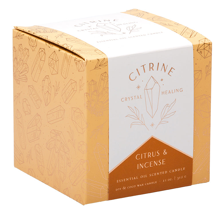 Citrine Crystal Healing Scented Glass Candle