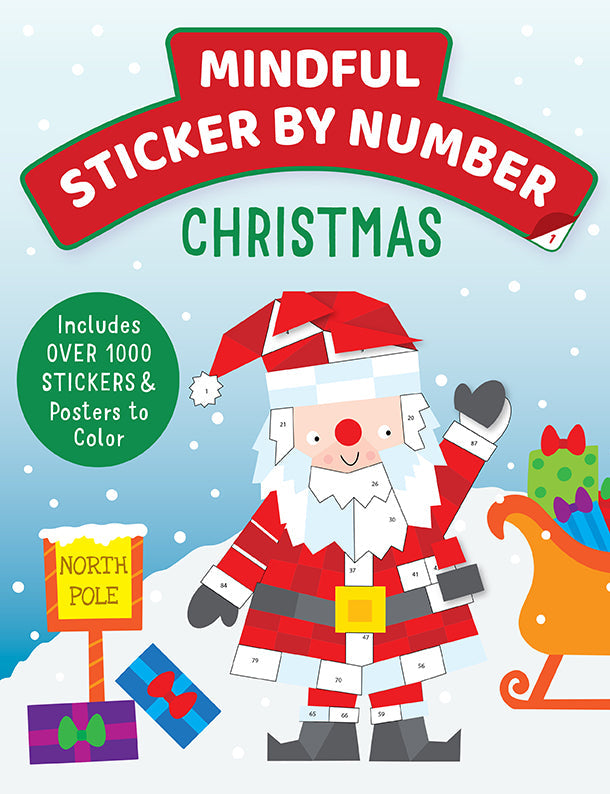 Mindful Sticker By Number: Christmas Softcover Book