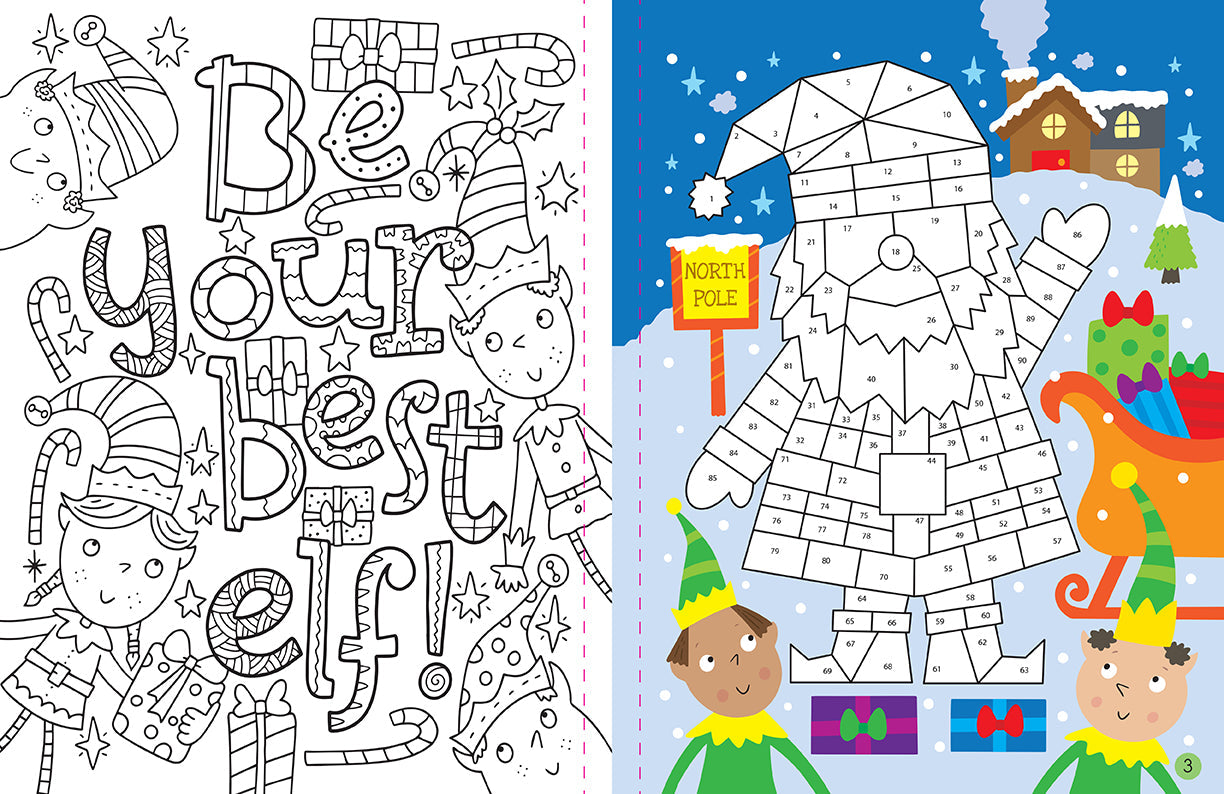 Mindful Sticker By Number: Christmas Softcover Book