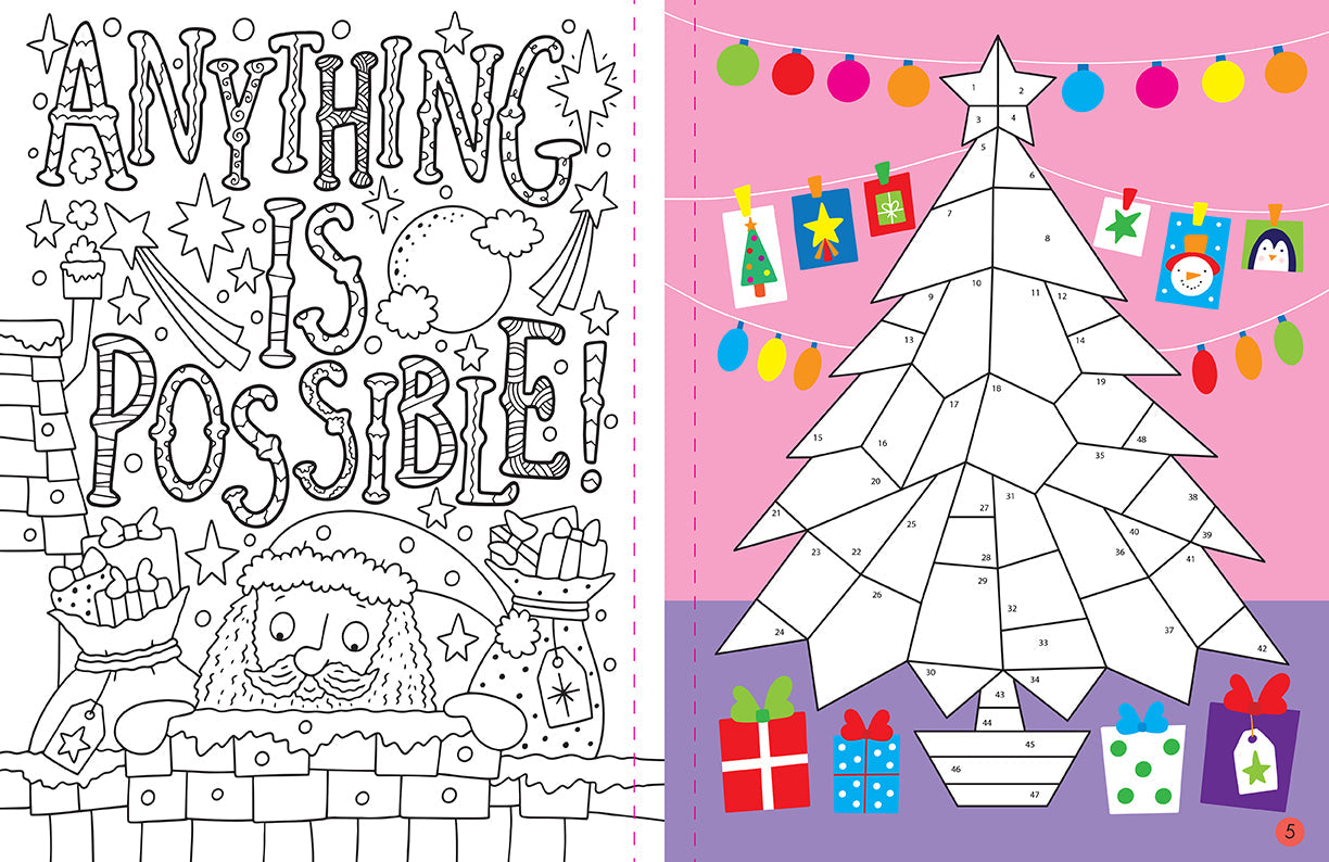 Mindful Sticker By Number: Christmas Softcover Book