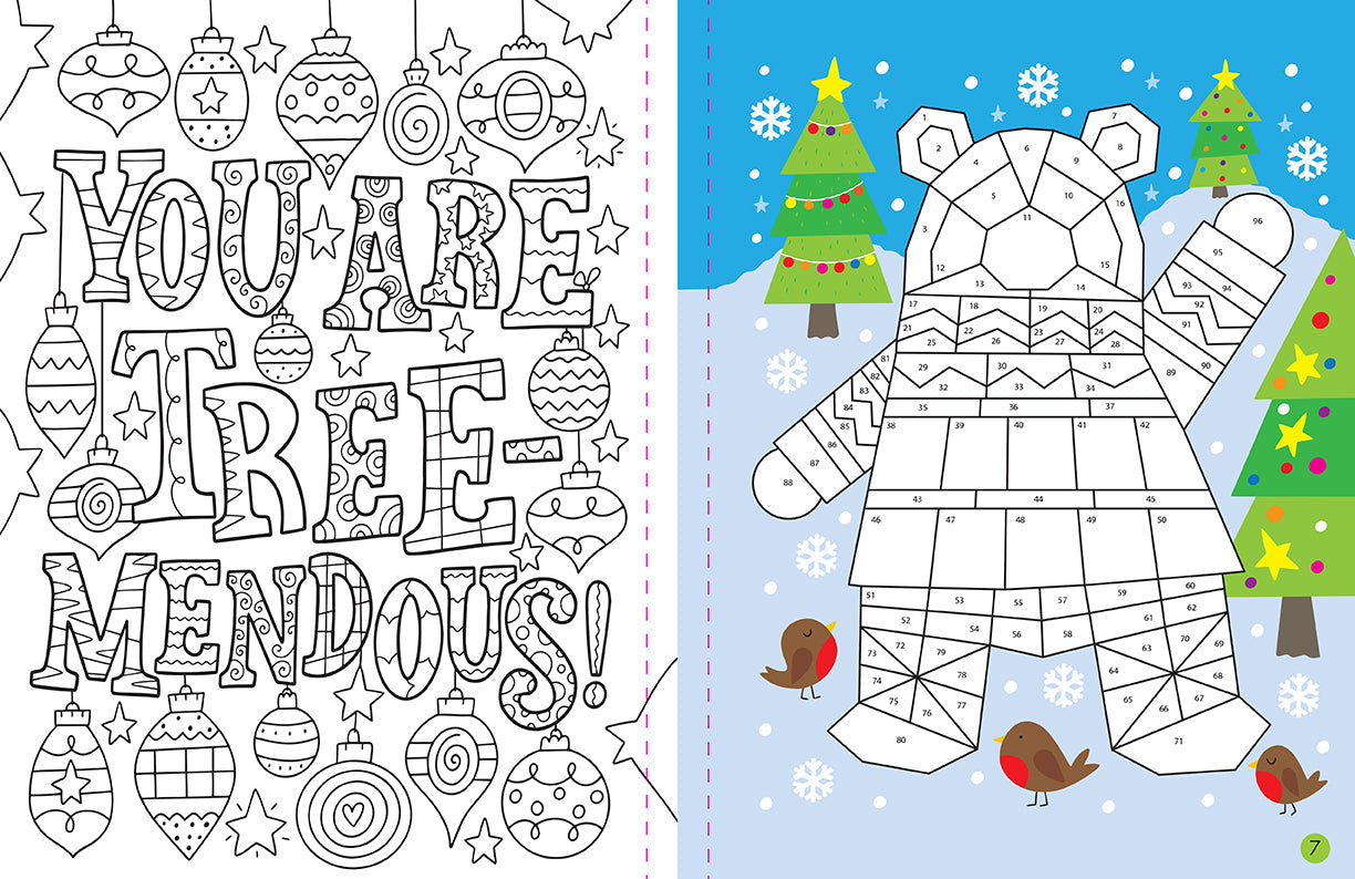 Mindful Sticker By Number: Christmas Softcover Book