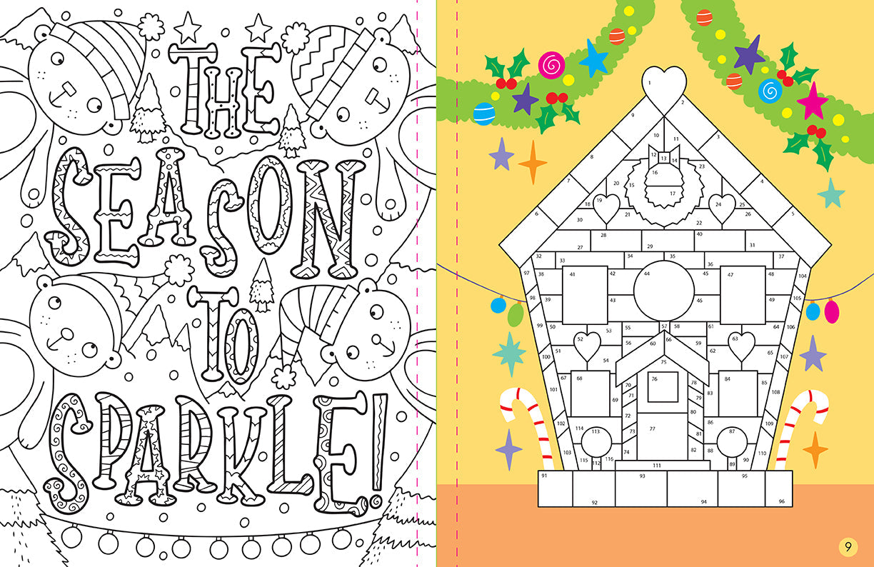 Mindful Sticker By Number: Christmas Softcover Book