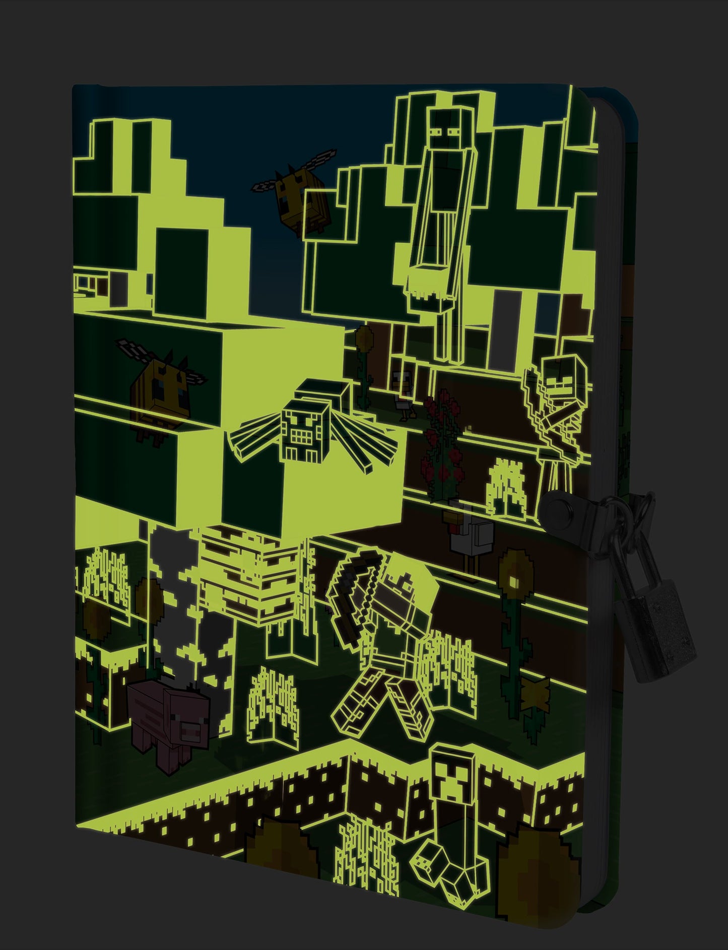 Minecraft: Mobs Glow-in-the-Dark Lock & Key Diary Hardcover Book