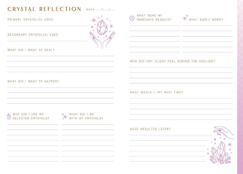 Crystal Healing Reflection Journal Softcover Book