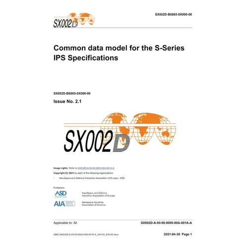SX002D, Common data model for the S-Series IPS specifications, Issue 2.1: S-Series 2021 Block Release