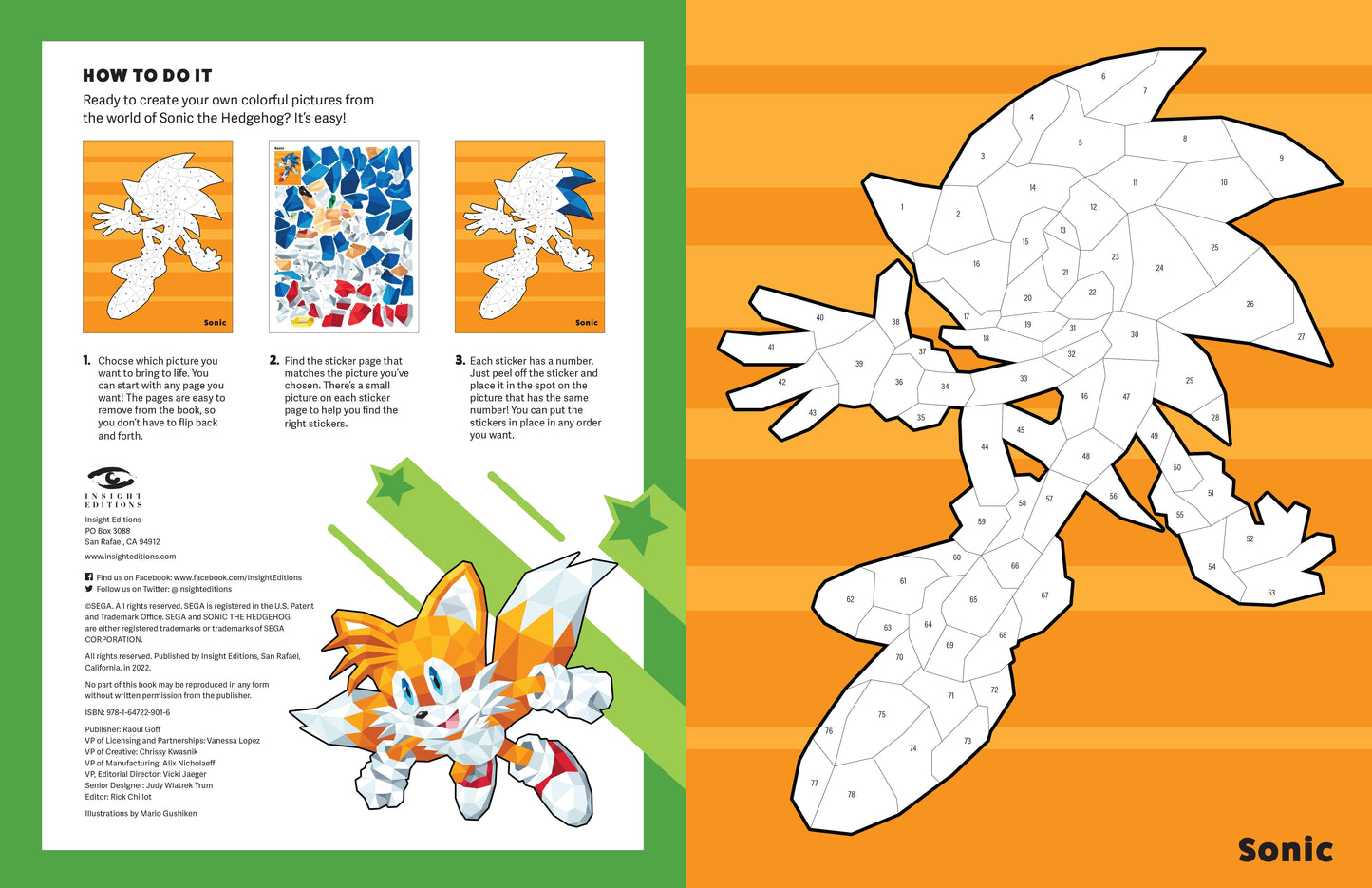 Sonic the Hedgehog: The Official Color by Sticker Hardcover Book