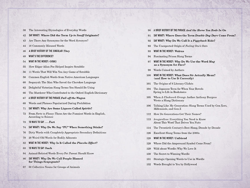 Mental Floss: The Curious Compendium of Wonderful Words Hardcover Book