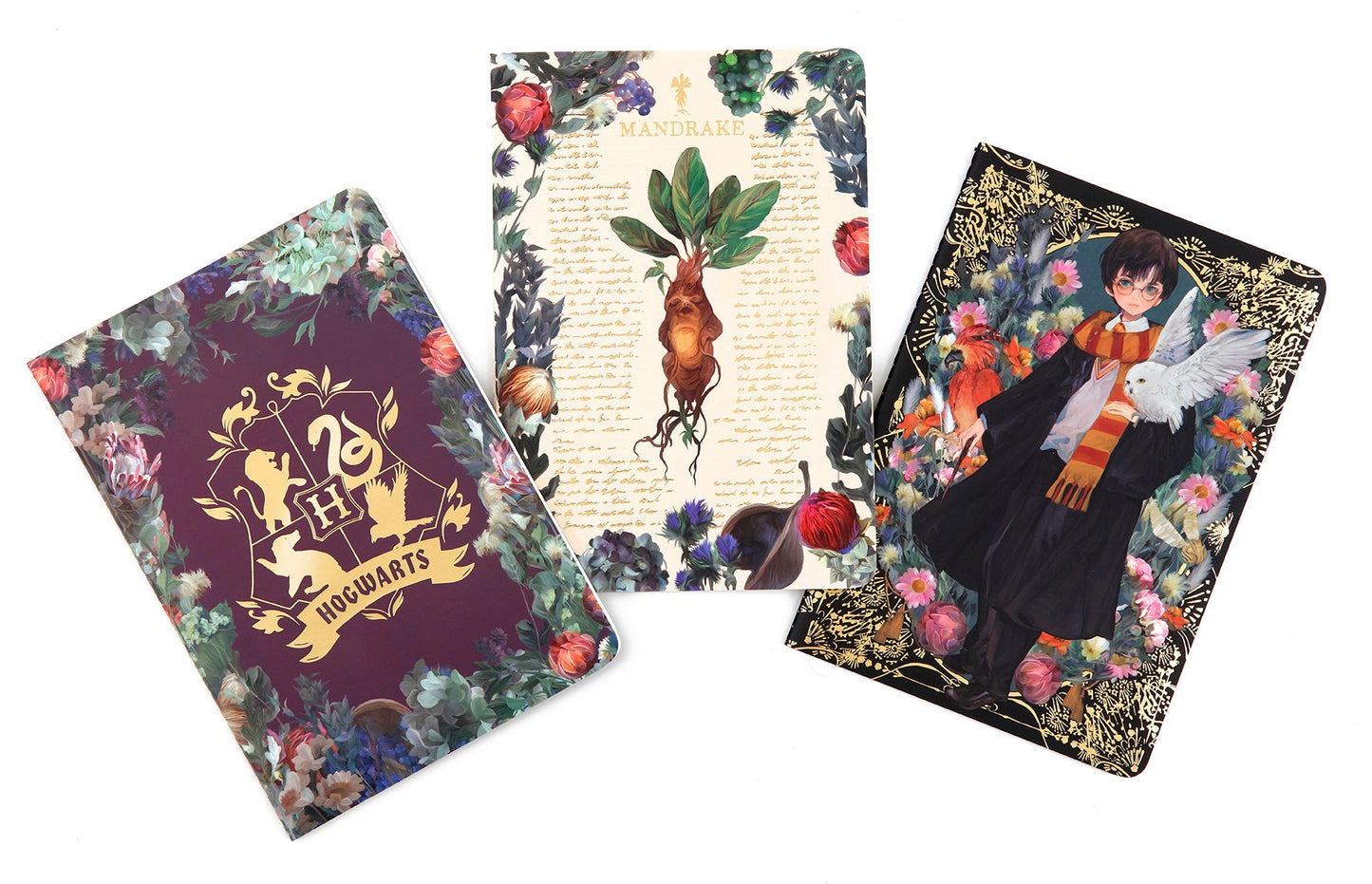 Harry Potter: Floral Fantasy Planner Notebook Collection (Set of 3) Softcover Book